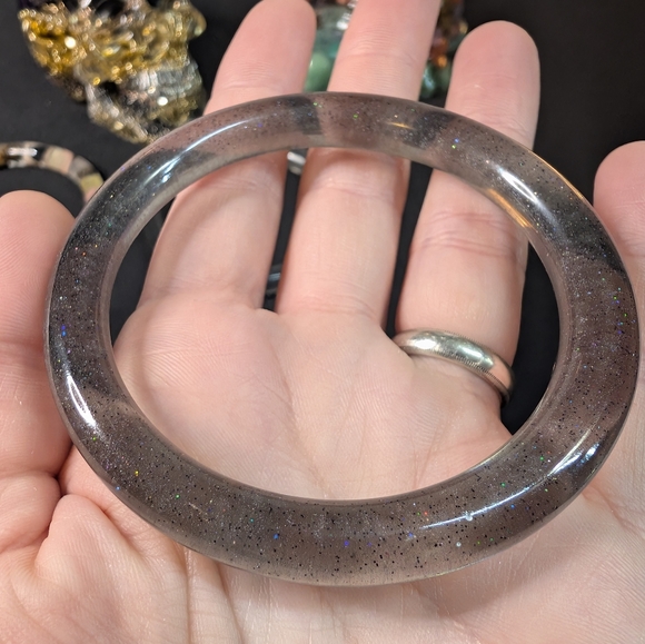 Smokey Glitter Bangle Bracelet- Small - Handmade - Picture 8 of 10